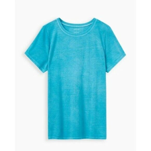 Torrid Women's Size 0 Large Teal Blue Short Sleeve Vintage Tee Stretch NWT - Picture 1 of 5
